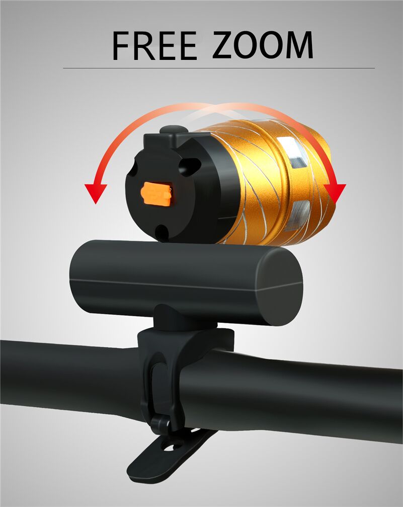 1200LM Zoomable Bicycle Lights Rechargeable Led Bike Lights
