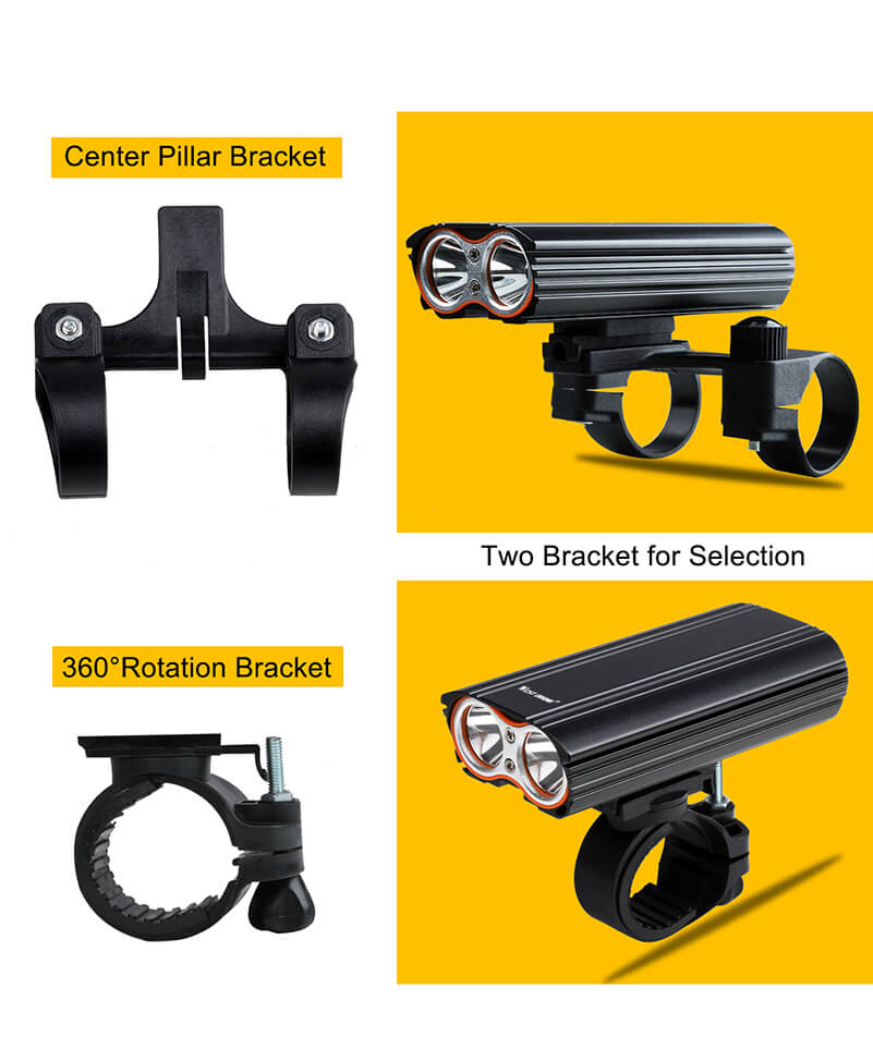 2000 Lumens Bike Light Built-in Rechargeable Handlebar Bicycle Light