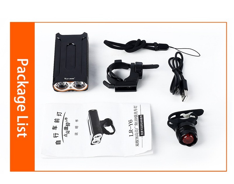 2400LM Cree T6 LED cyklistické světlometů + volný zadní světlo Bike