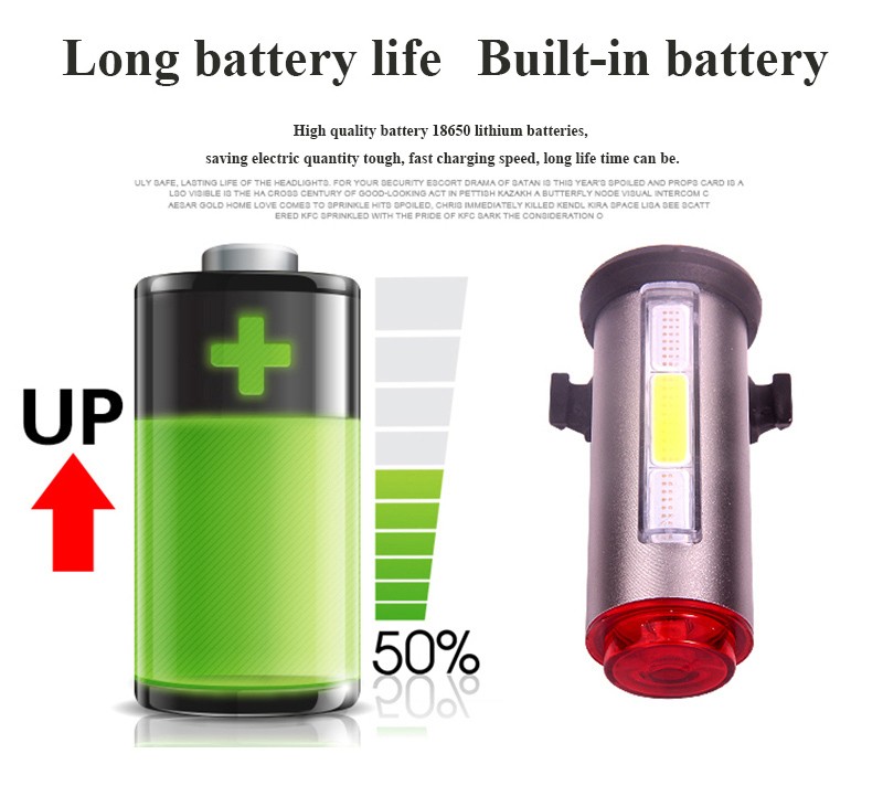 Nejlepší bezpečnostní světla pro cyklistické USB Nabíjecí LED trubice Bike Light 