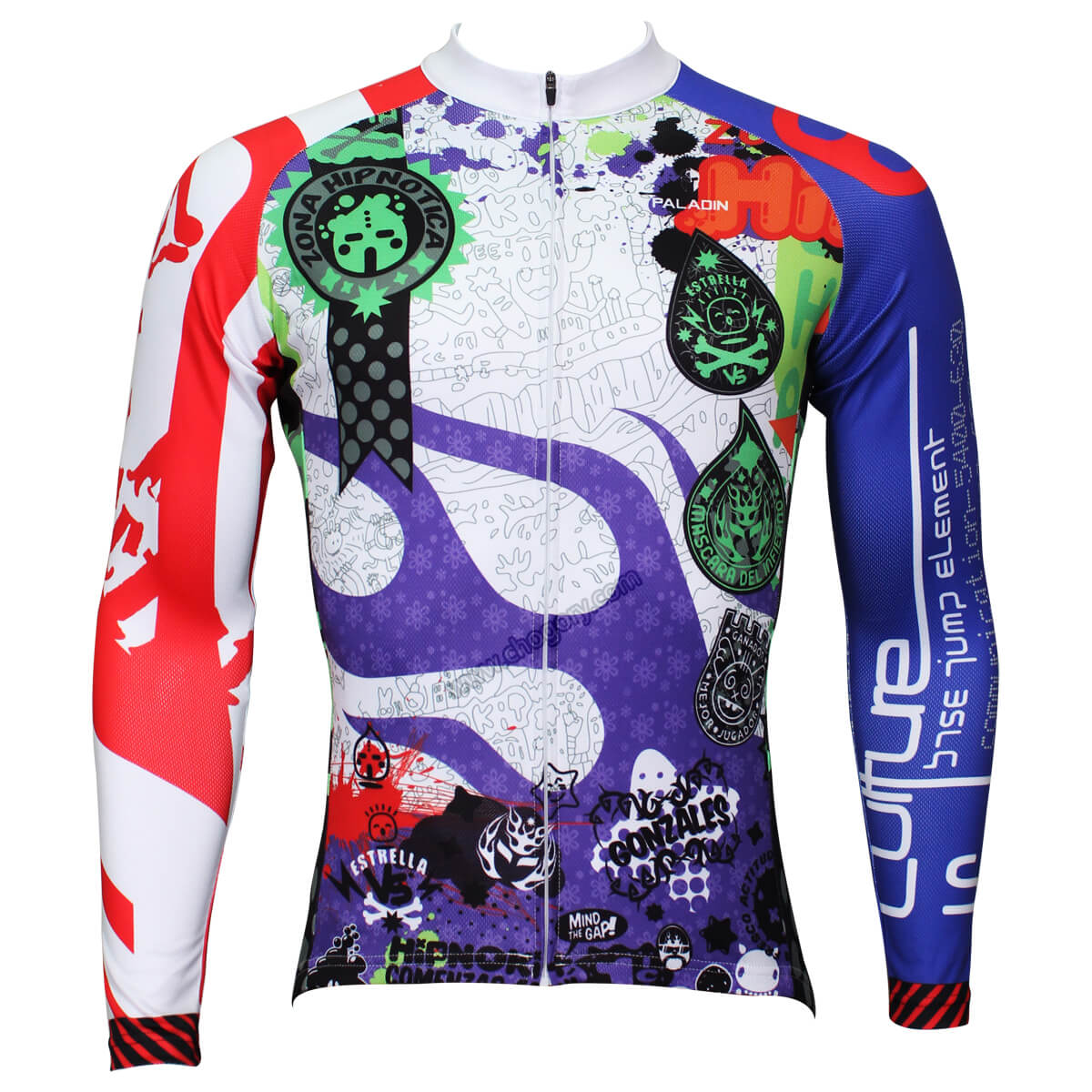 Cool Full Zipper Blue Long Sleeve Bike Jerseys For Spring and Autumn
