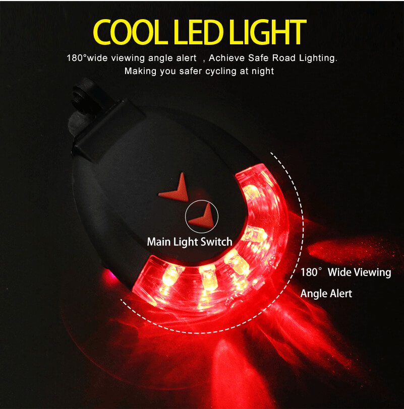 Laser Bike Tail světlo IPX4 Vodotěsný nabíjecí upozornění kolo světlo