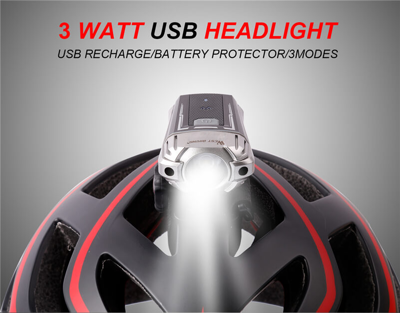 USB dobíjecí cyklistická přilba Night CREE LED přední Bike Light