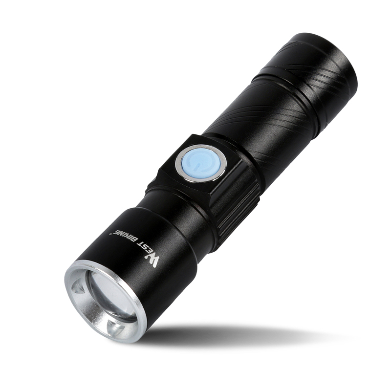 CREE Q5 Bicycle Front LED Flashlight USB Rechargeable Cycling Light