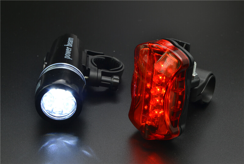 Cycling Light Bike Head Flash Front Light Rear Flashlight Warning Cycling Bicycle 5 LED Lamp Light Bicycle Light