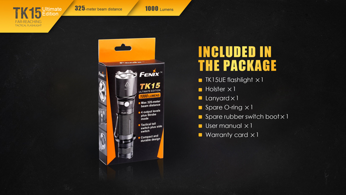  Fenix TK15UE Flashlight 1000 Lumens Tactical Light