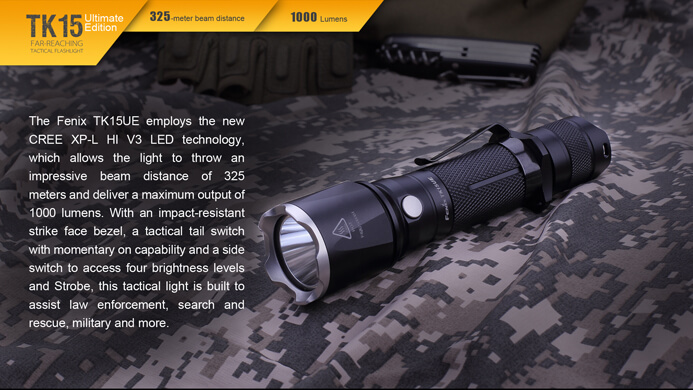  Fenix TK15UE Flashlight 1000 Lumens Tactical Light