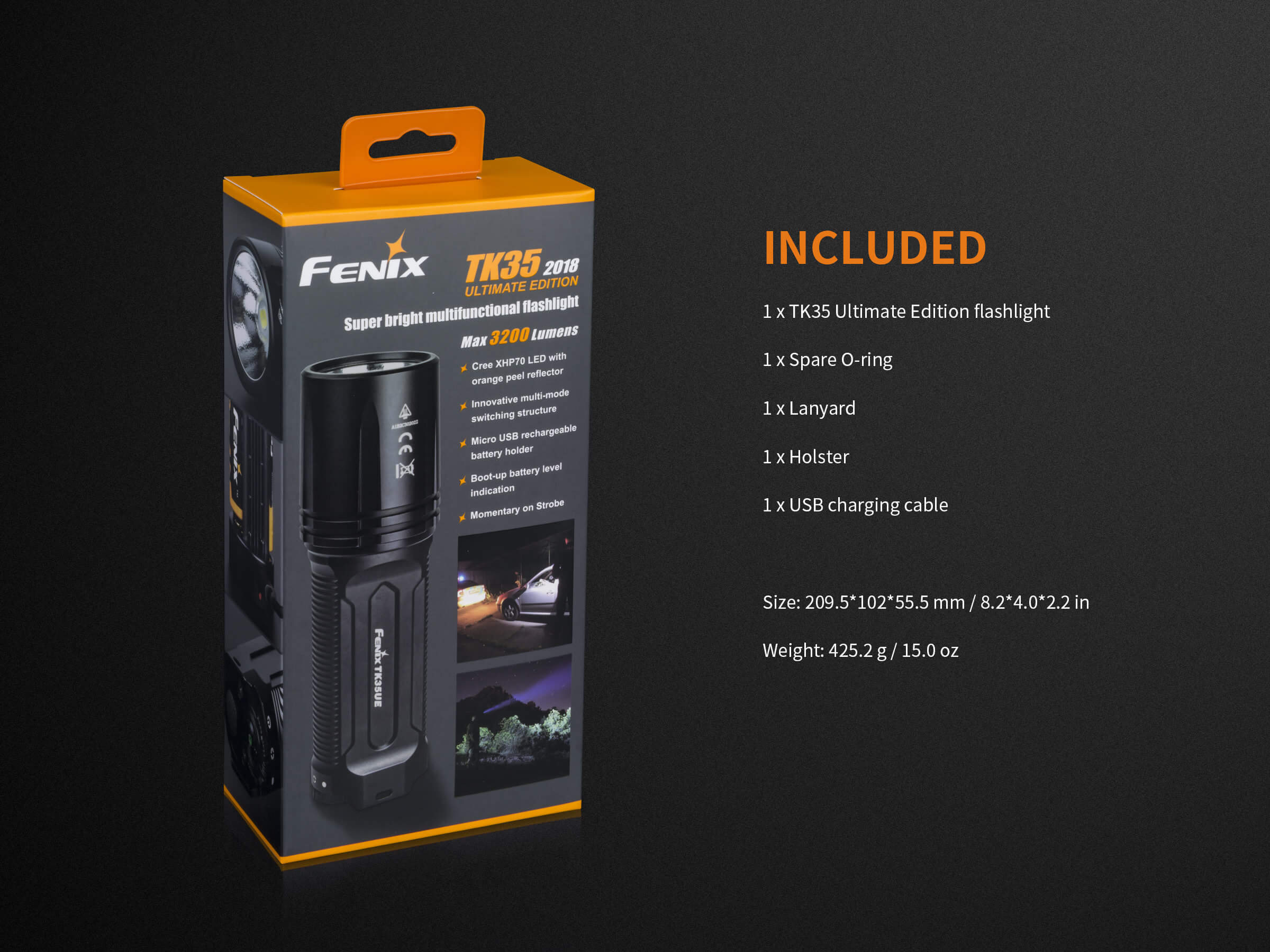 Fenix Tk35 UE 2018 Flashlight 3200 Lumens Fenix Light
