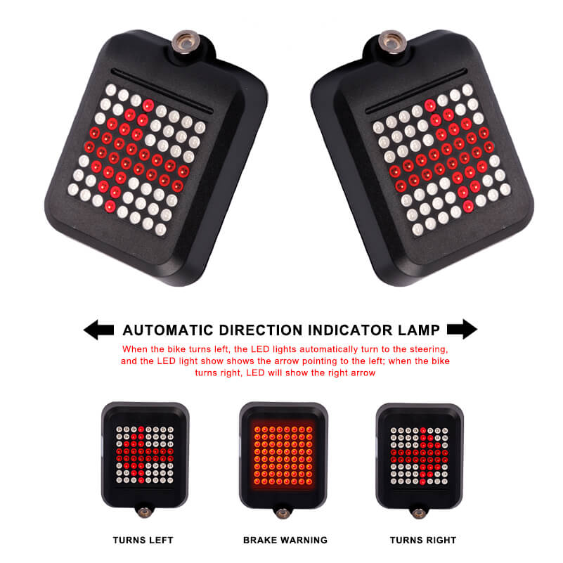 Laser Bicycle Tail light USB MTB Bike Automatic Turn Signals Safety Warning Light