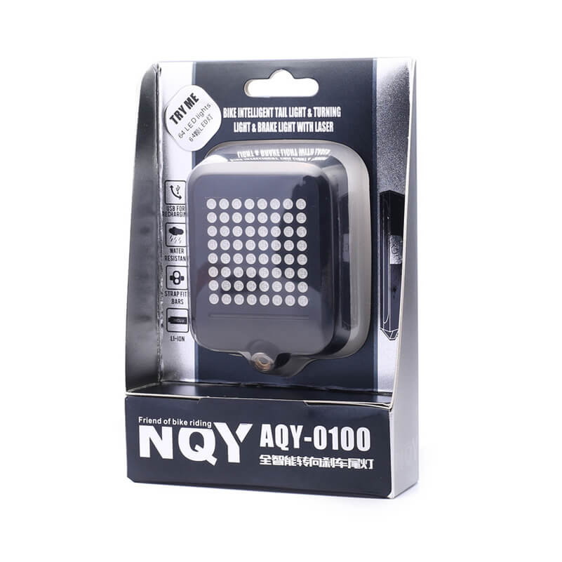 Laser Bicycle Tail light USB MTB Bike Automatic Turn Signals Safety Warning Light