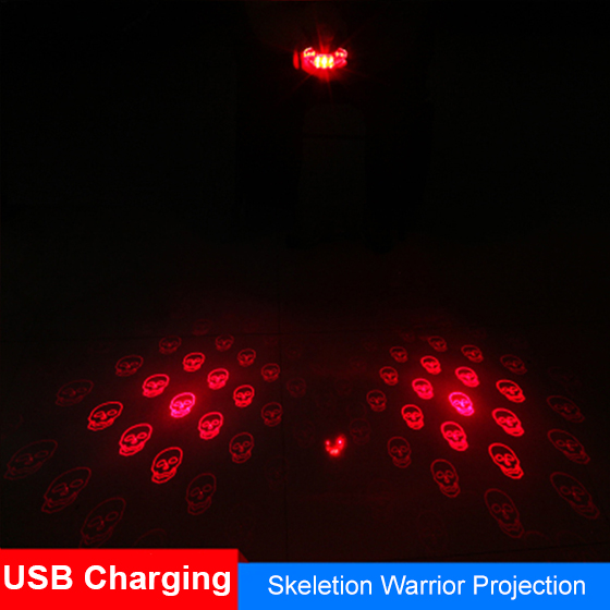 Laser Bike Tail light IPX4 Waterproof Rechargable Warning Bicycle Light