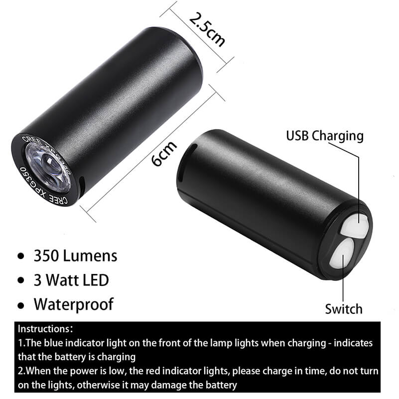 Mini Front Rechargeable Cycling Light Road MTB Bike Safety Light