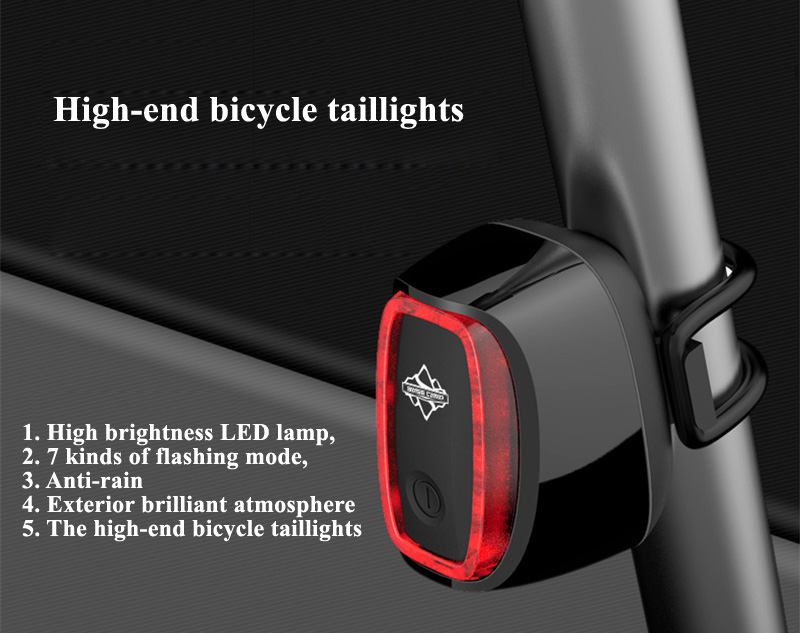 Rechargeable 7 models Bike Tail Light Smart USB Waterproof Bicycle Safety Lights 