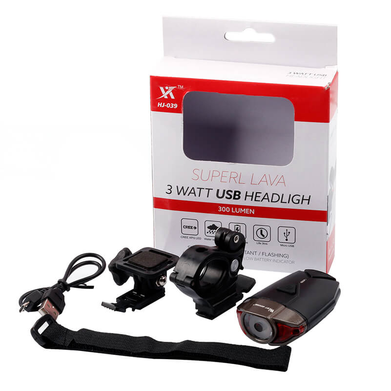 Dobíjecí vodotěsné IP45 Půjčovna řídítka Light CREE LED přední kolo přilba Light