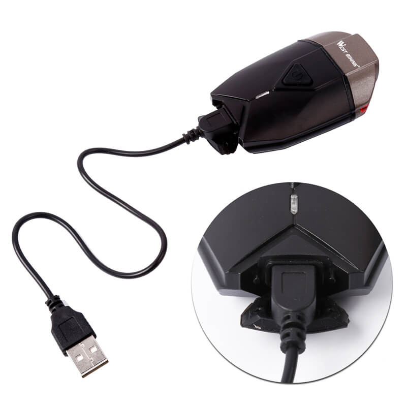 Rechargeable Waterproof IP45 Bicycle Handlebar Light CREE Led Front Bike Helmet Light