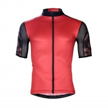 Red YYK zipper Mens Bicycle Clothing Road Cycling Jersey
