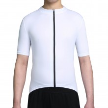 White Mens Jersey Full Zipper Bike Jersey
