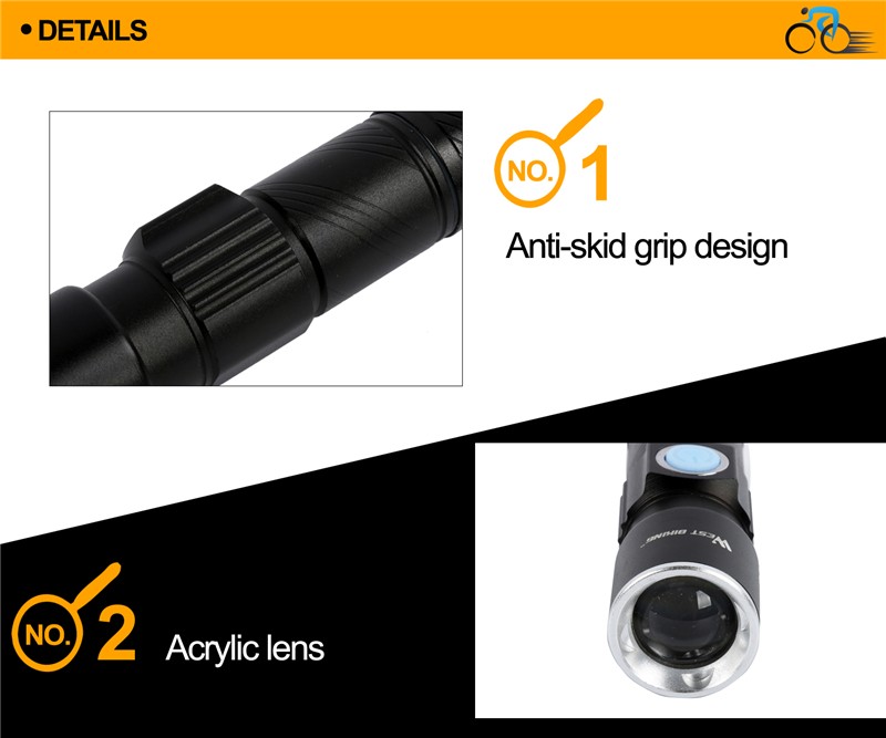 USB dobíjecí cyklistické přední svítilna kolo Bike Light