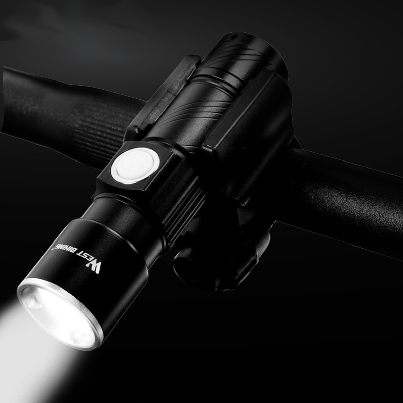 USB Rechargeable Cycling Front Flashlight Bicycle Bike Light