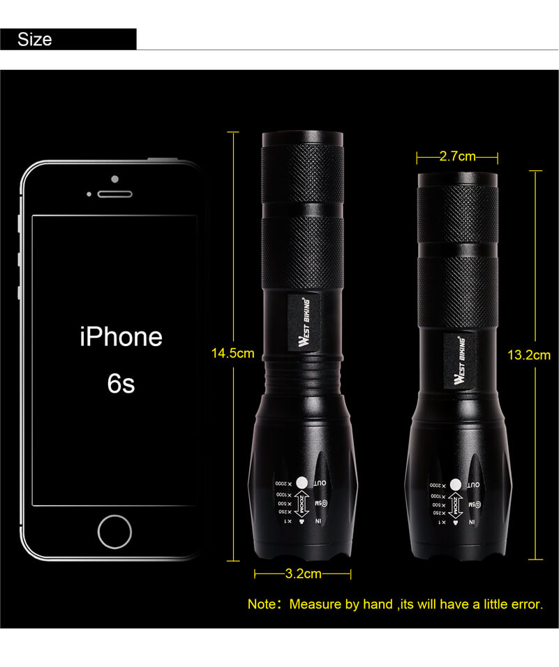 USB dobíjecí zoom kol přední LED svítilna