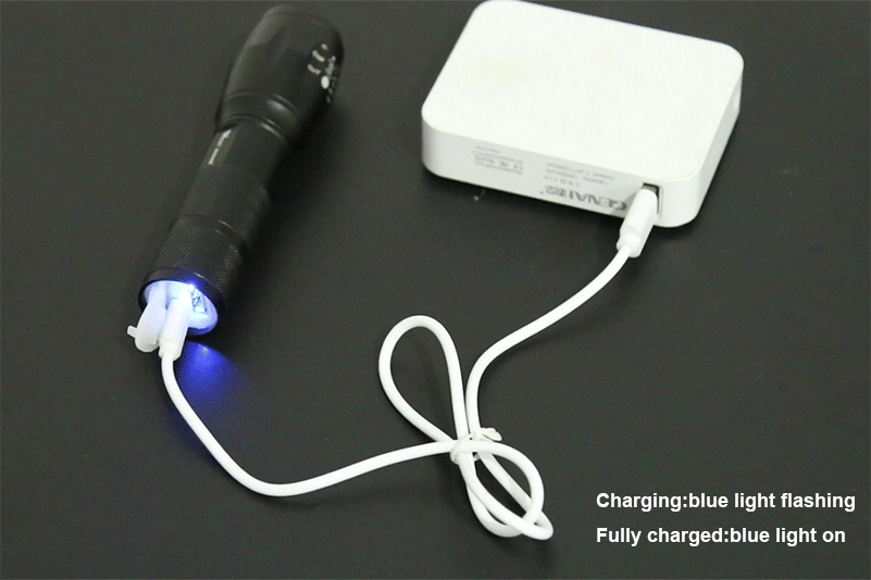 USB dobíjecí zoom kol přední LED svítilna
