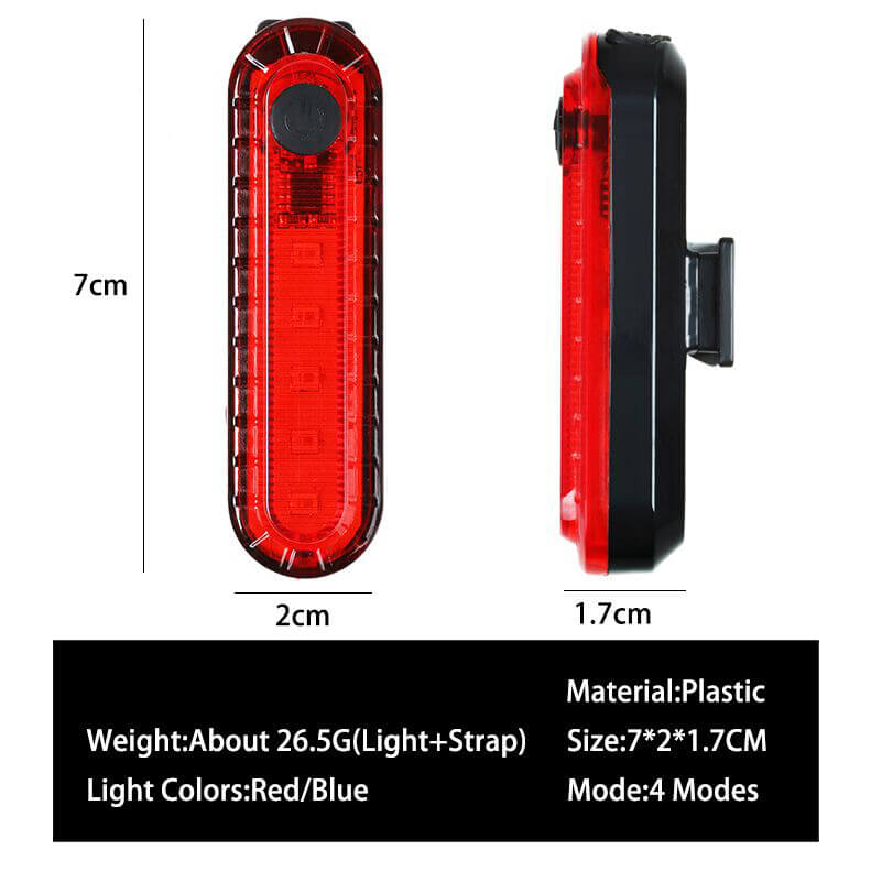 Waterproof Cycling Tail light Led USB Rechargeable Safety Warning Bike Light